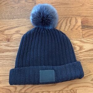 Love Your Melon Dark Charcoal Monochrome Pom Beanie